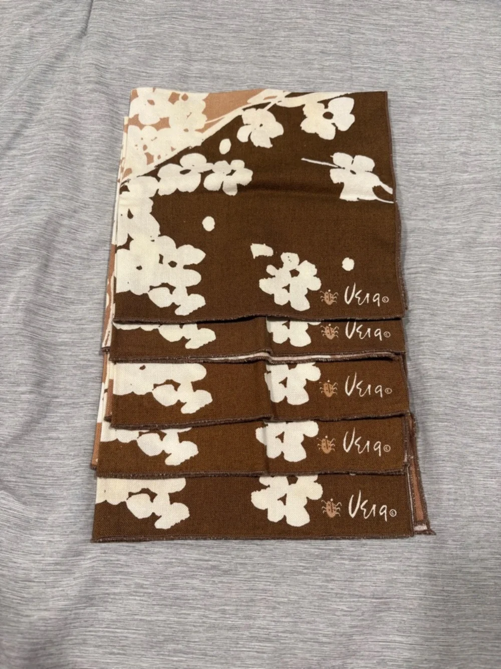 Floral Cotton Napkins in Brown and Cream